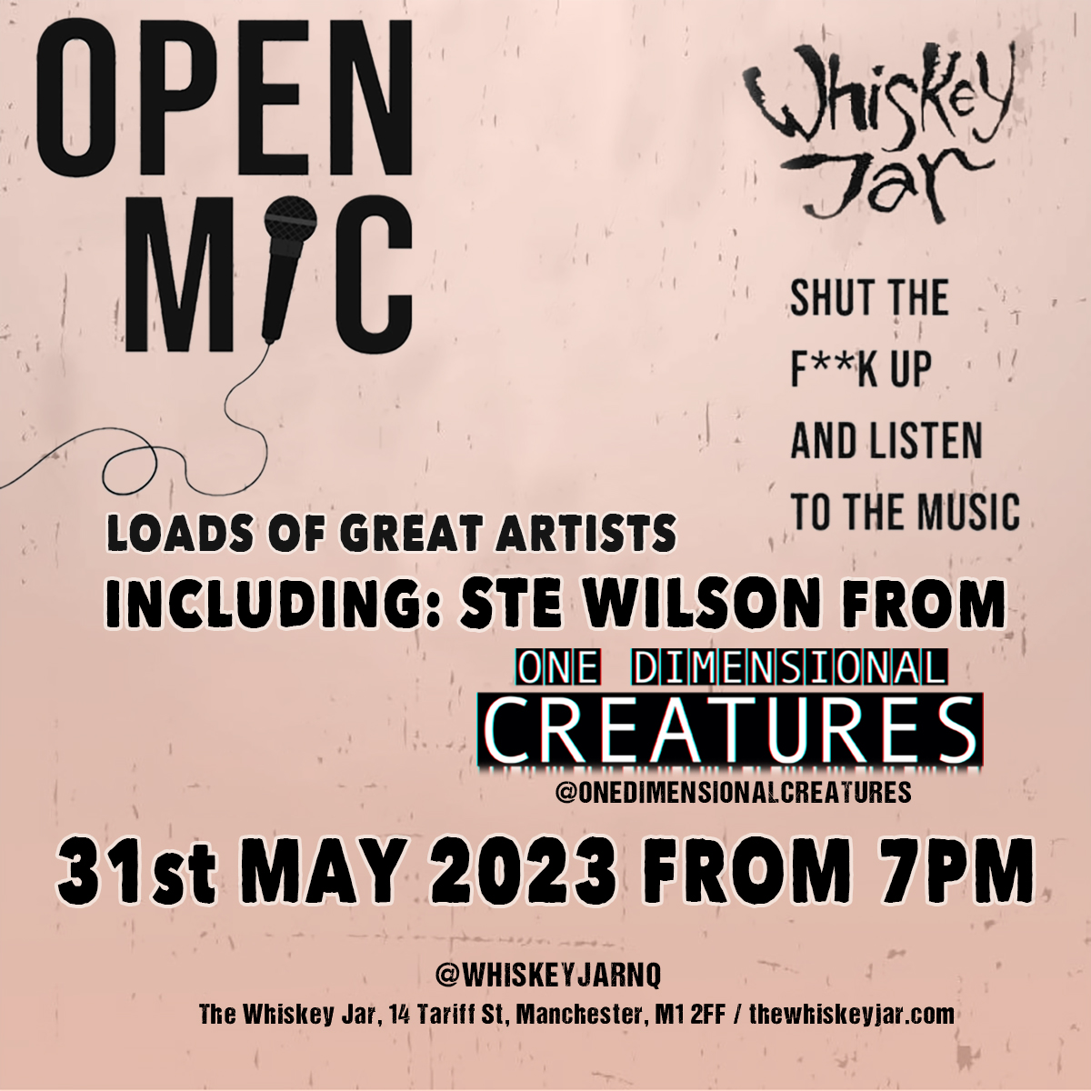 Ste from One Dimes Playing at The Whiskey Jar Manchester Flyer 31 May 2023